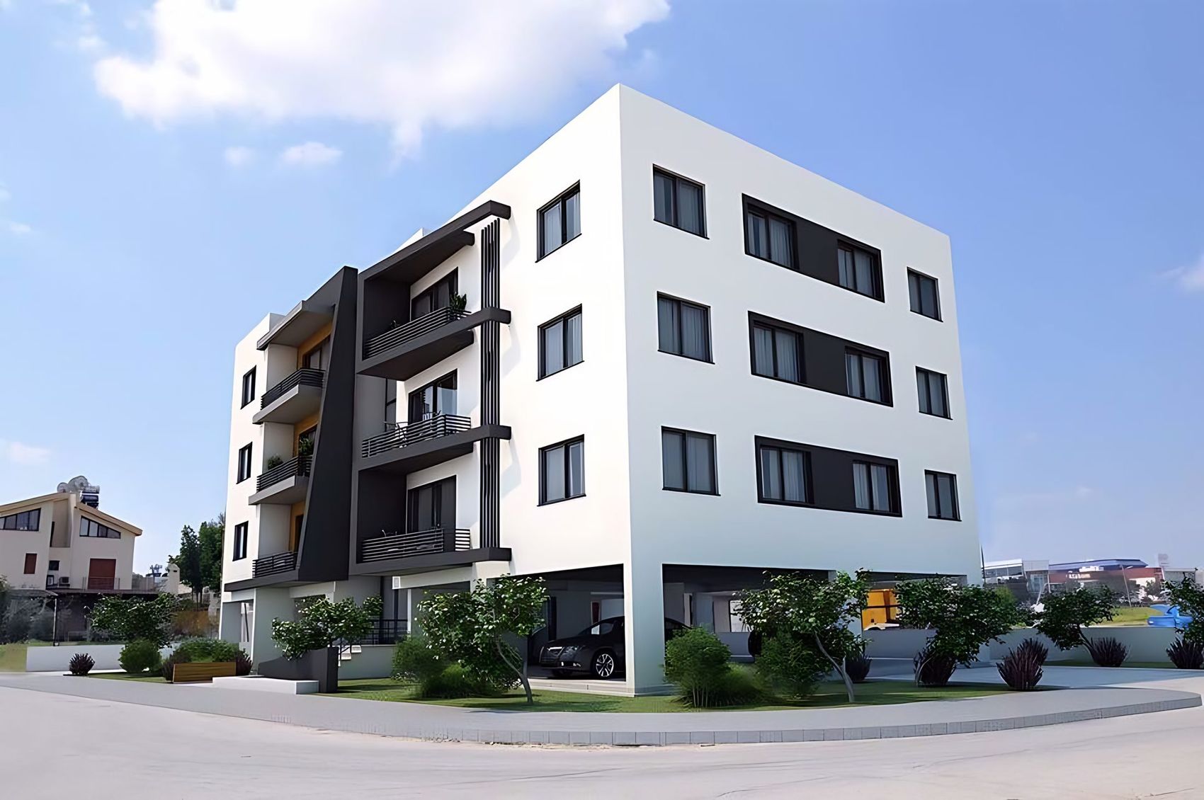 Dört katlı modern konut projesi görseli